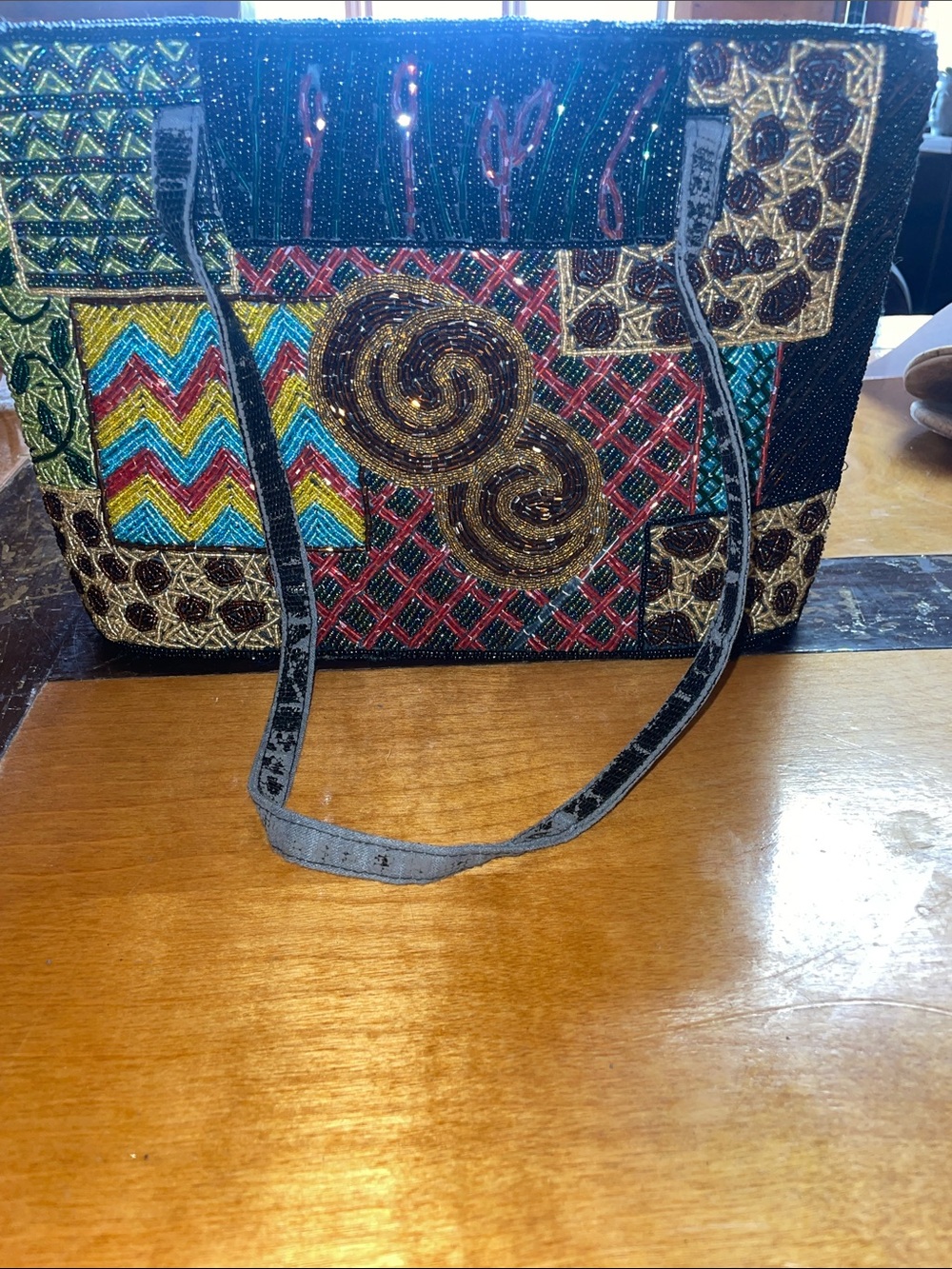 Multicolor Beaded Embroidered Tote Bag - Women's Fashion Tote